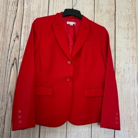 Pendleton Womens Virgin Wool Red Casual Blaze Jacket size 12 - Picture 2 of 10